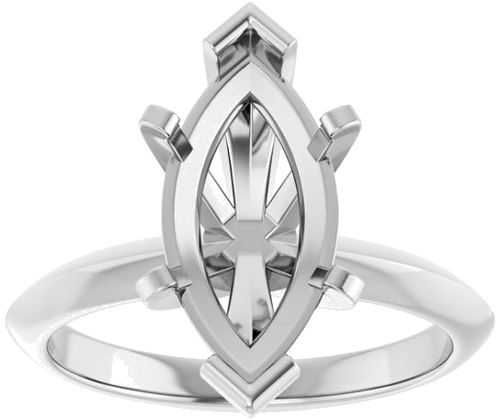 Sužadėtuvių Žiedas „Knife-Edge“ 14k white gold Marquise 14mm x 7mm (3)