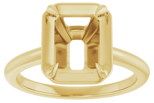 Sužadėtuvių Žiedas „Claw-Prong Solitaire Bezel-Style“ 14k yellow gold Emerald 9mm x 7mm (3)