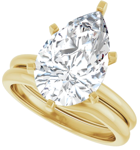 Sužadėtuvių Žiedas 10k yellow gold Pear 14mm x 9mm (10)