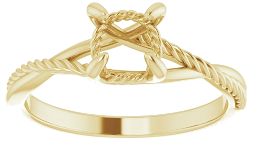 Sužadėtuvių Žiedas „Claw-Prong Solitaire Rope“ 14k yellow gold Round 6.5mm (3)