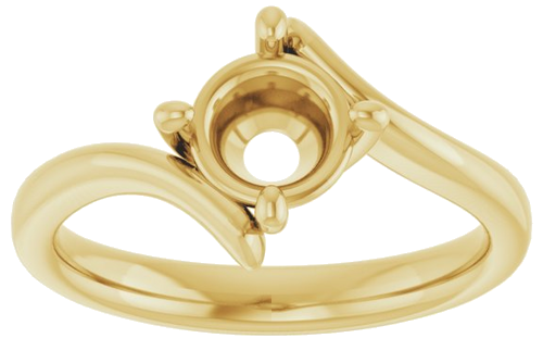 Sužadėtuvių Žiedas „Solitaire Bypass“ 14k yellow gold Round 6.5mm (3)