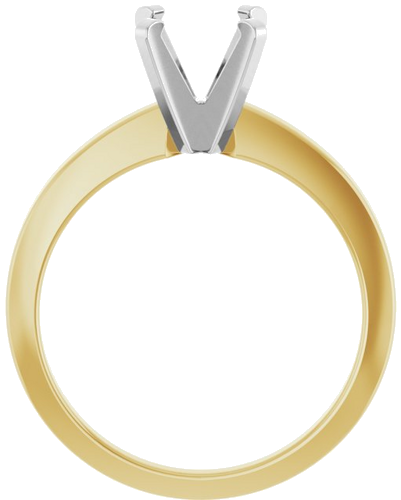 14K Yellow White 6.5 mm Round Solitaire Engagement Ring Mounting (2)