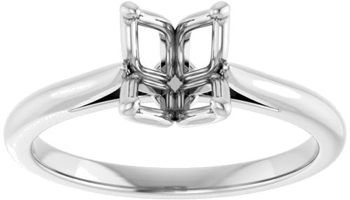 14K White  8x6 mm Oval Solitaire Engagement Ring Mounting (3)