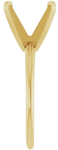 14K Yellow 8 x 8 mm Square Ultra-Lightweight Solitaire Engagement Ring Mounting (4)