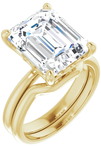 Sužadėtuvių Žiedas „Solitaire“ 417 Geltonojo Aukso Emerald 12mm x 10mm (6)