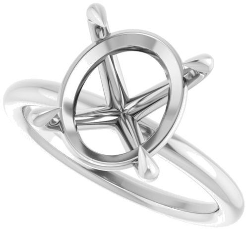 Sužadėtuvių Žiedas „Claw-Prong Solitaire“ 10k white gold Oval 12mm x 10mm (5)