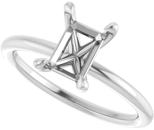Sužadėtuvių Žiedas „Claw-Prong Solitaire“ 10k white gold Emerald 7.5mm x 5.5mm (5)