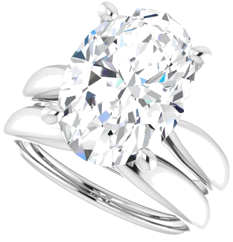 Sužadėtuvių Žiedas 14k white gold Oval 14mm x 10mm (10)