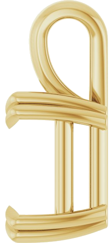 Pakabukas „Double Claw-Prong Solitaire“ 14k yellow gold Square 9mm (3)