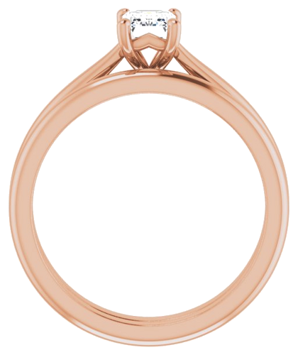 Sužadėtuvių Žiedas „Solitaire“ 14k rose gold Emerald 6mm x 4mm (7)