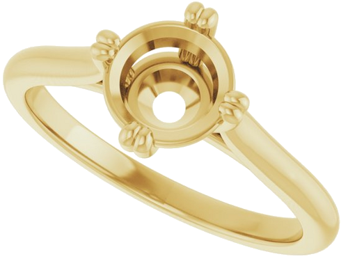 14K Yellow 6.5 mm Round Solitaire Engagement Ring Mounting (5)