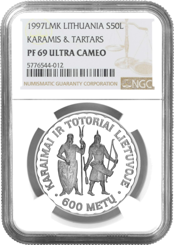 1997 Tatars and Karaims 50 Litas Silver Coin PF 69 ULTRA CAMEO (1)