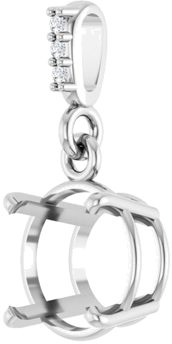 Pakabukas „Accented“ 585 Baltojo Aukso Round 8mm (2)