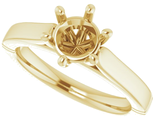 14K Yellow  6.5 mm Round Solitaire Engagement Ring Mounting (5)