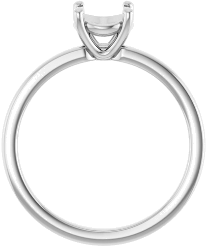 10K White 6.5 mm Round Solitaire Engagement Ring Mounting (2)