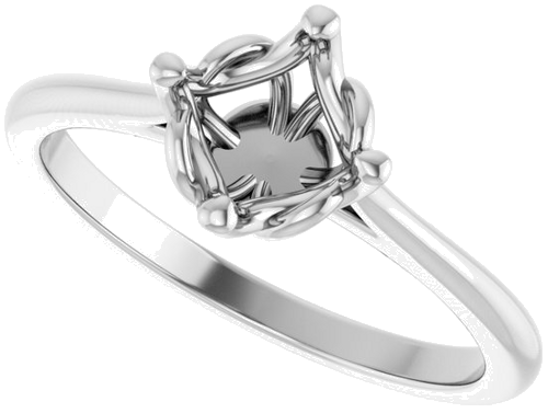 Sužadėtuvių Žiedas „Solitaire“ 14k white gold Round 6.5mm (5)