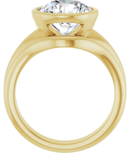 Sužadėtuvių Žiedas „Bezel-Set Solitaire“ 14k yellow gold Round 10mm (7)