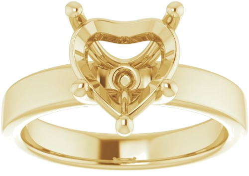 Sužadėtuvių Žiedas „Solitaire“ 14k yellow gold Heart 9mm (3)