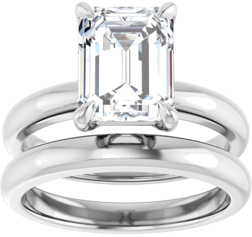 Sužadėtuvių Žiedas „Solitaire“ 585 Baltojo Aukso Emerald 9mm x 7mm (8)