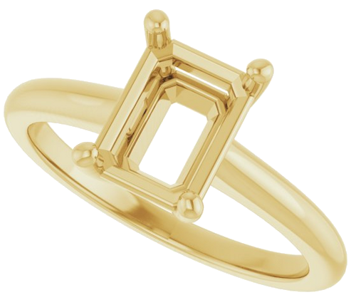 Sužadėtuvių Žiedas „V-End Prong“ 14k yellow gold Emerald 8mm x 6mm (5)