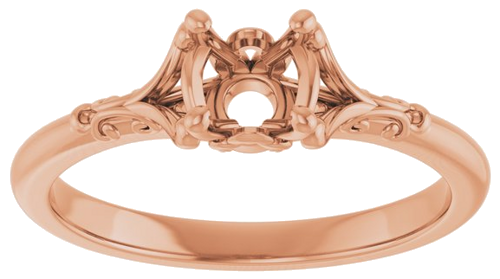 14K Rose 5.2 mm Round Solitaire Engagement Ring Mounting (3)
