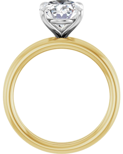 Sužadėtuvių Žiedas „Claw-Prong Solitaire“ 14k yellow/white gold Oval 10mm x 8mm (7)