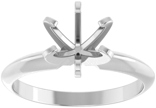 Sužadėtuvių Žiedas „Solitaire“ 585 Baltojo Aukso Round 6.4mm (3)