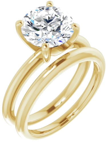 14K Yellow  8.8 mm Round Solitaire Engagement Ring Mounting (6)