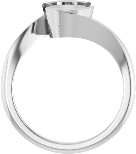 Sužadėtuvių Žiedas „Half-Bezel Solitaire“ 14k white gold Oval 9mm x 7mm (2)