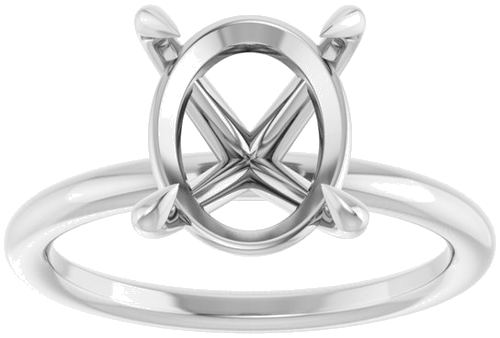 Sužadėtuvių Žiedas „Claw-Prong Solitaire“ 14k white gold Oval 11mm x 9mm (3)