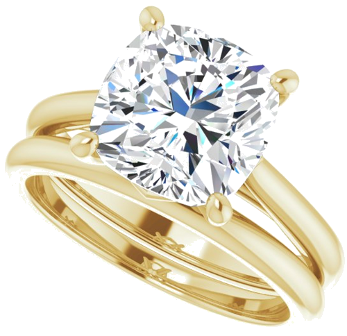 Sužadėtuvių Žiedas „Solitaire“ 585 Geltonojo Aukso Cushion 9mm (10)