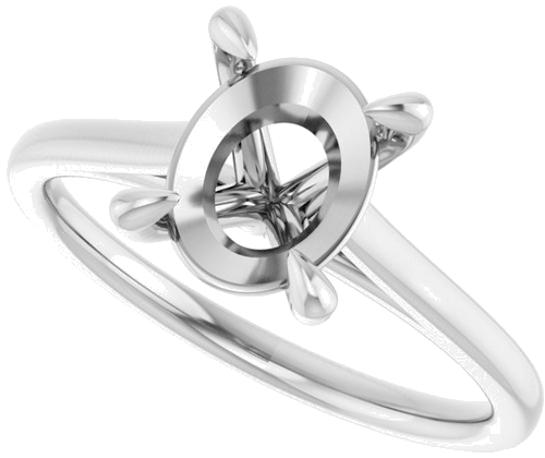 Sužadėtuvių Žiedas „Claw-Prong Solitaire“ 10k white gold Oval 9mm x 7mm (5)