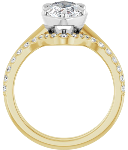Sužadėtuvių Žiedas „Claw-Prong Solitaire Bezel-Style“ 14k yellow/white gold Marquise 13mm x 6.5mm (7)