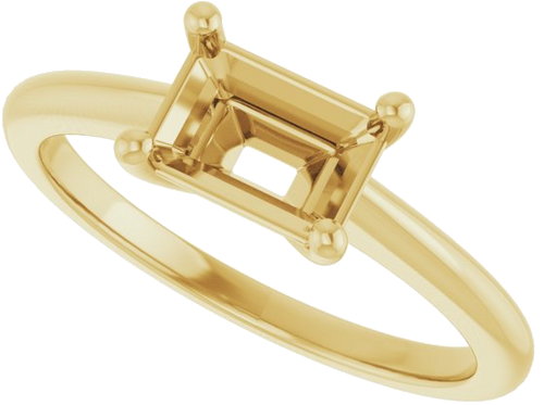 Sužadėtuvių Žiedas „Solitaire“ 14k yellow gold Emerald 7mm x 5mm (5)