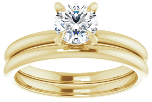 14K Yellow  5.5 mm Round Solitaire Engagement Ring Mounting (8)