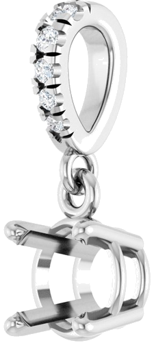 Pakabukas „Accented“ 14k white gold Round 5mm (2)