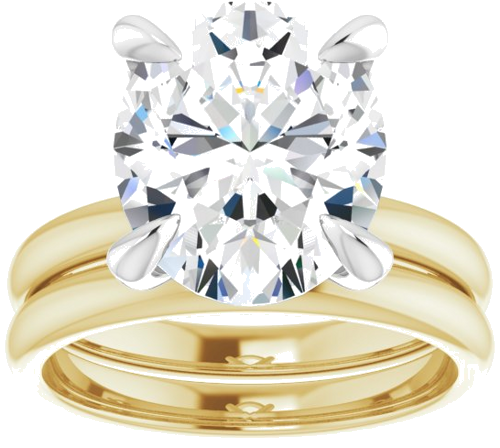 Sužadėtuvių Žiedas „Solitaire“ 585 Baltojo Ir Geltonojo Aukso Oval 12mm x 10mm (8)