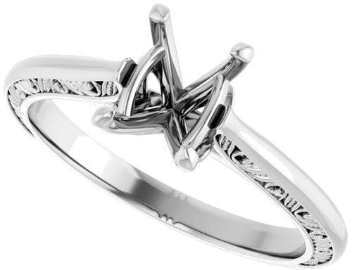 Sužadėtuvių Žiedas „Solitaire Sculptural“ 950 Platinos Oval 8mm x 6mm (5)