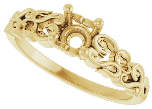 Sužadėtuvių Žiedas „Solitaire Sculptural“ 14k yellow gold Round 5.2mm (5)