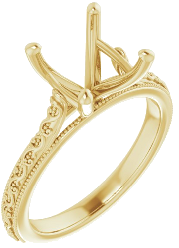 Sužadėtuvių Žiedas „Solitaire Sculptural“ 18k yellow gold Asscher 8mm (1)