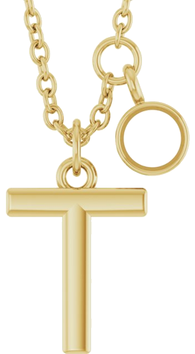 Pakabukas „Accented Initial“ 14k yellow gold Round 3mm (1)