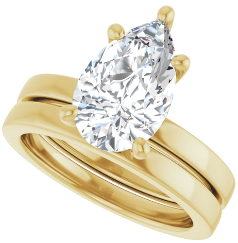 Sužadėtuvių Žiedas „Solitaire“ 14k yellow gold Pear 12mm x 7.5mm (10)