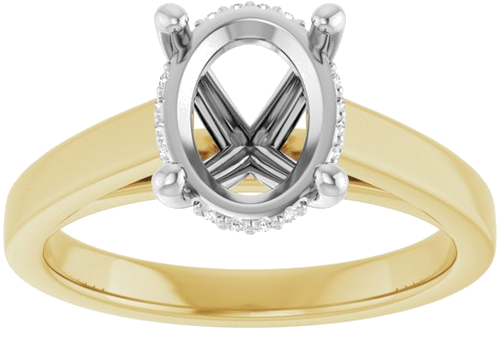 Sužadėtuvių Žiedas „Hidden Halo-Style“ 14k yellow/white gold Oval 9mm x 7mm (3)
