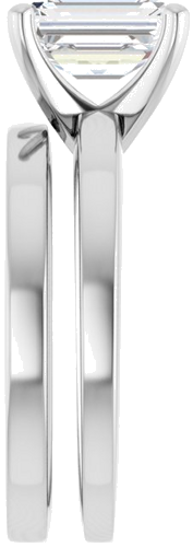 10K White 8x6 mm Emerald Solitaire Engagement Ring Mounting (9)