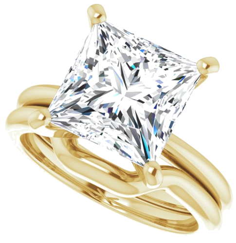 14K Yellow  9x9 mm Square Solitaire Engagement Ring Mounting (10)