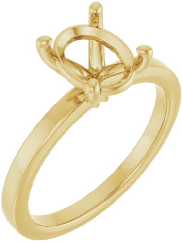 Sužadėtuvių Žiedas „Solitaire“ 14k yellow gold Oval 9mm x 7mm (1)