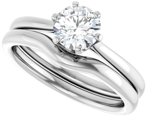 14K White 5.8 mm Round Engagement Ring Mounting (10)