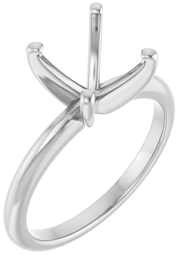 14K White  7 mm Square Solitaire Engagement Ring Mounting (1)