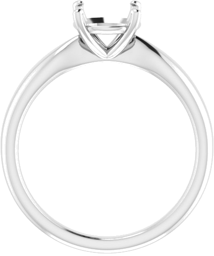 14K White  7.4 mm Round Solitaire Engagement Ring Mounting (2)