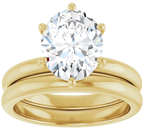 Sužadėtuvių Žiedas „Accented“ 14k yellow gold Oval 10mm x 8mm (8)
